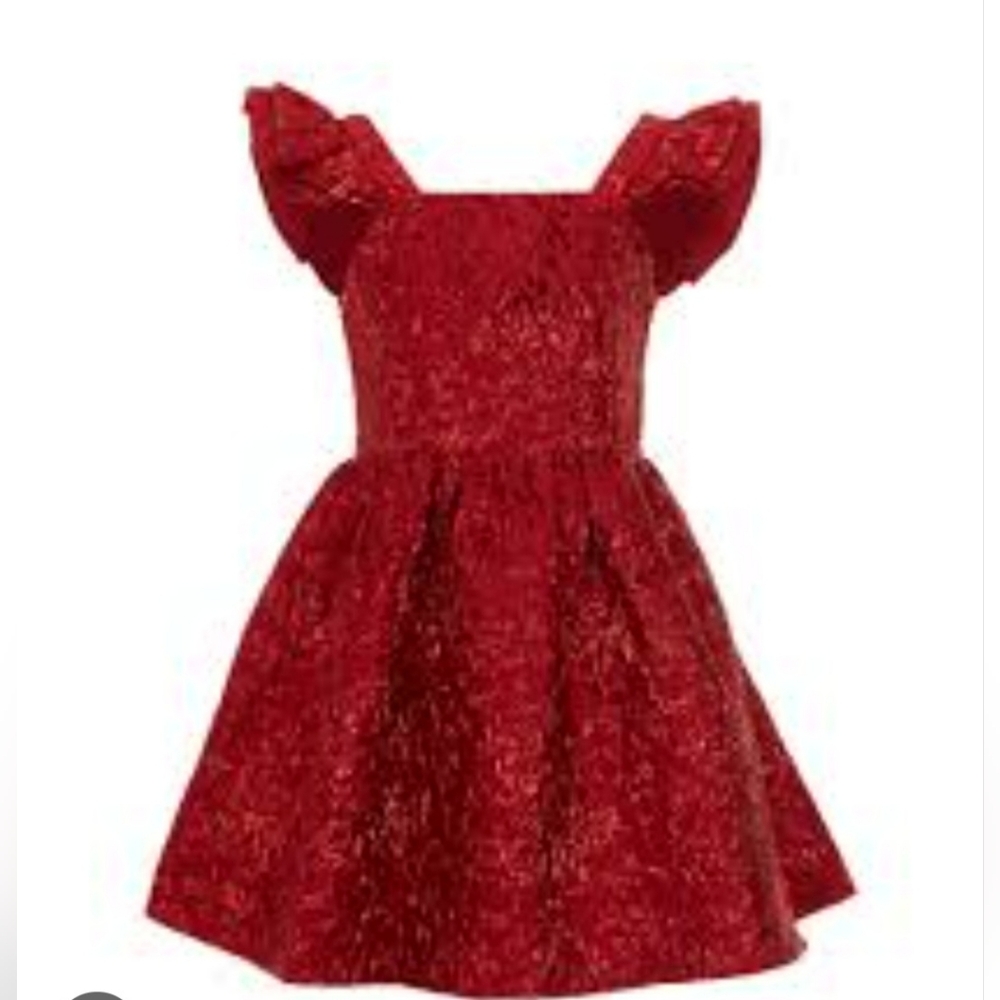 GB Social Girls Tonal Flutter Sleeve Dress